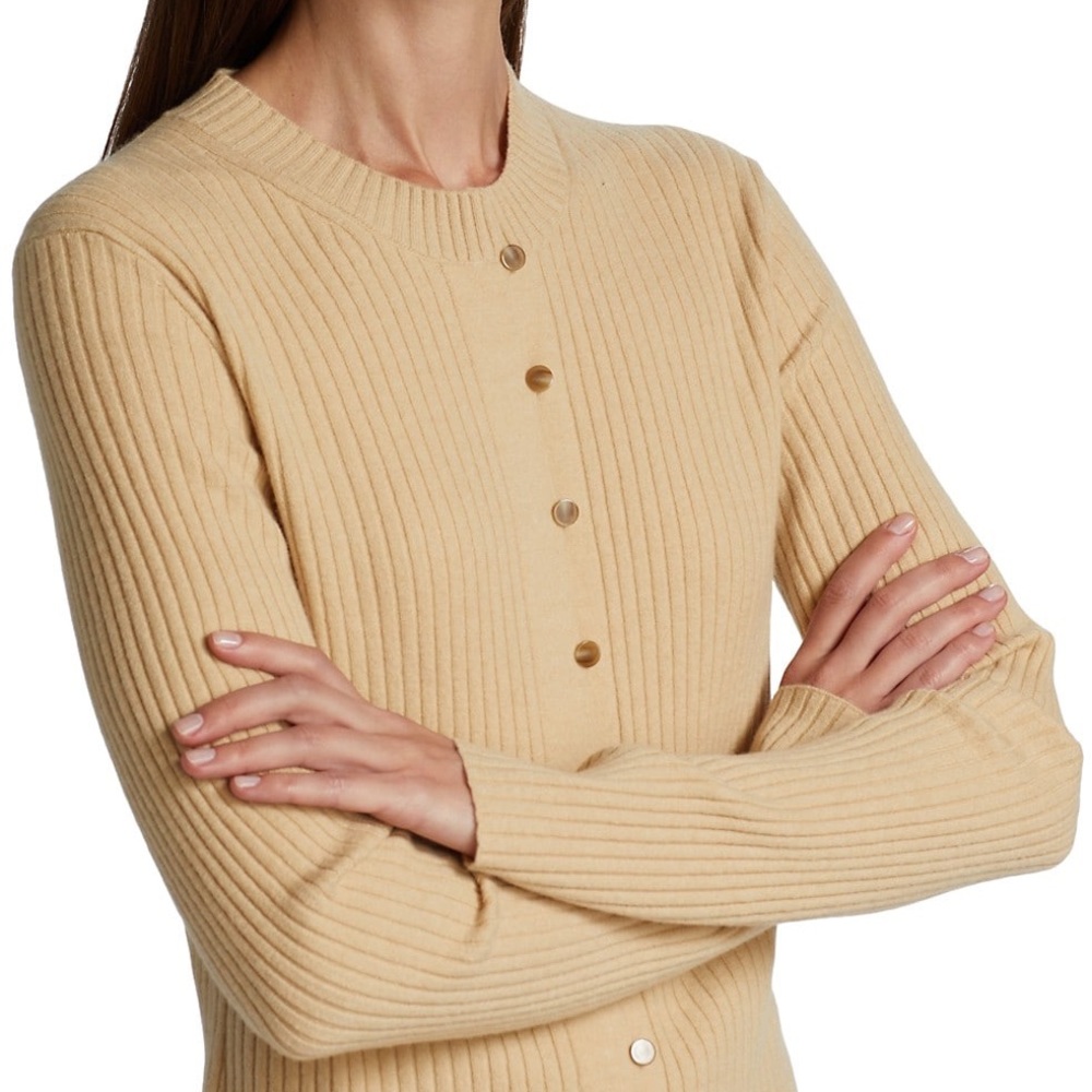 Vince Ribbed Button-Front Cardigan - Picture 9 of 11